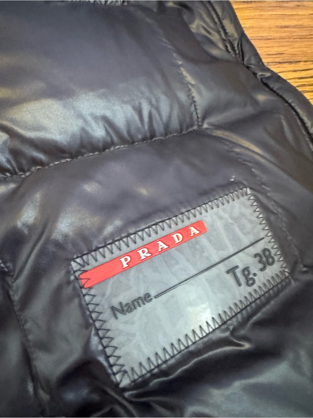Prada sport Black Down Puffer Coat with Knit Shoulder Cape - Picture 11 of 16